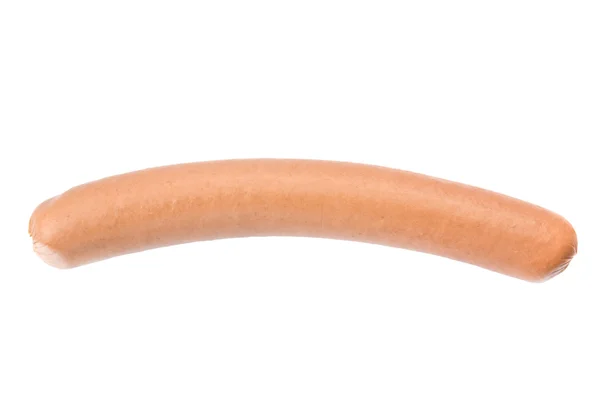 One sausage isolated on a white background — Stock Photo, Image