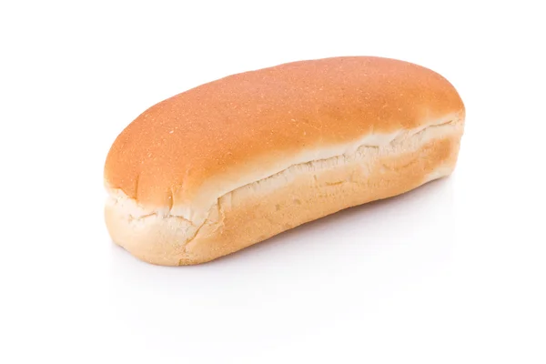 Petit pain hot-dog isolé sur fond blanc — Photo