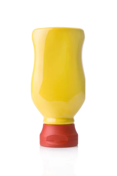 Mustár üveg elszigetelt fehér background — Stock Fotó