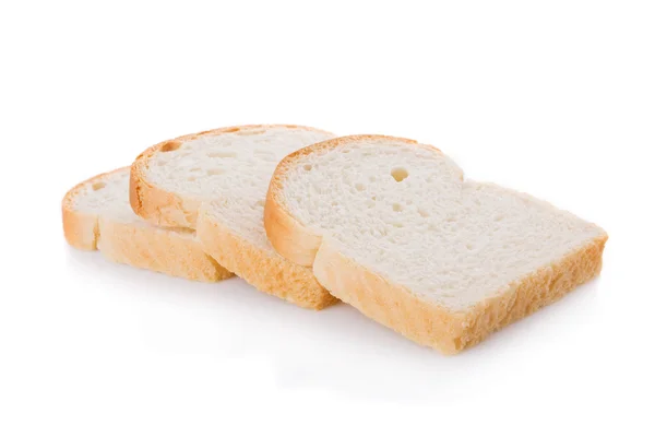 Three bread slices isolated on white background — Stock Photo, Image