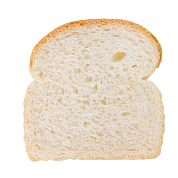 Sneetje brood geïsoleerd op witte achtergrond — Stockfoto