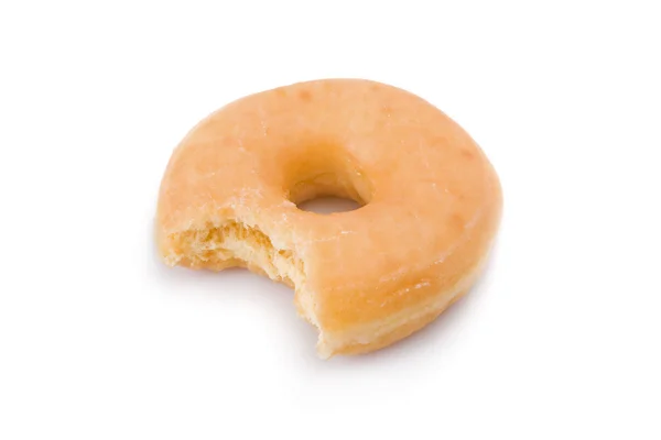 Bitten doughnut or donut isolated on white background — Stock Photo, Image