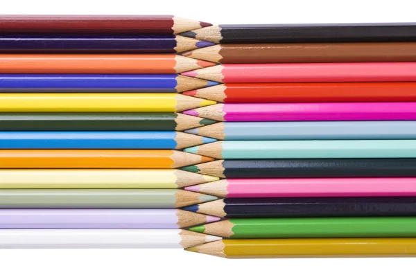 Färg pennor samling isolerade på vit bakgrund — Stockfoto