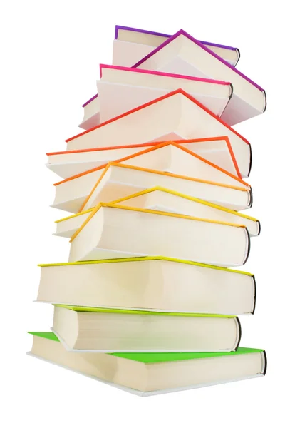 Pile of colorful books isolated on white — Stock Photo, Image