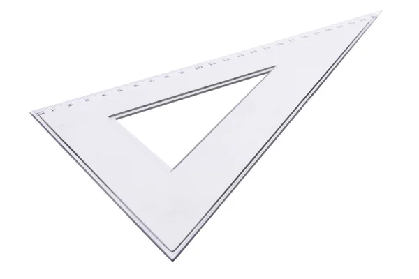 Transparent set-square isolated on a white background — Stock Photo, Image
