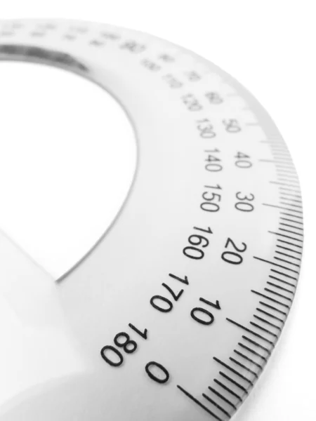 Transparent protractor isolated on a white background — Stock Photo, Image