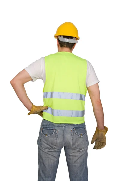 Construction worker isolated on white background — Stock Photo, Image