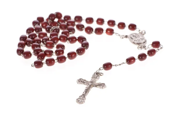 Rosary beads isolated over a white background — Stock Photo, Image