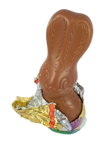 Chocolate Easter Bunny. Dulce de Pascua tradicional . — Foto de Stock