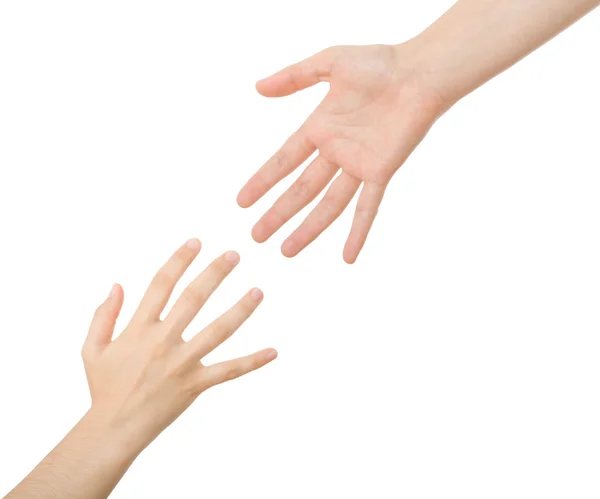 Reaching hands. Concept for rescue, friendship, guidance... — Stock Photo, Image