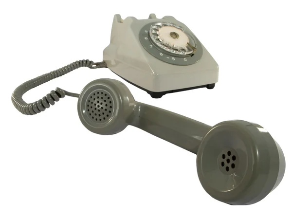Teléfono viejo fuera de gancho aislado sobre fondo blanco — Foto de Stock