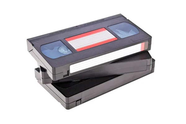 Vieilles cassettes vidéo isolées sur fond blanc — Photo