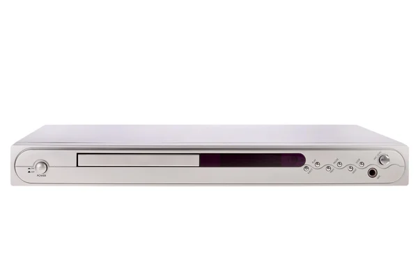 Ασημένια dvd player που απομονώνονται σε λευκό φόντο — Φωτογραφία Αρχείου