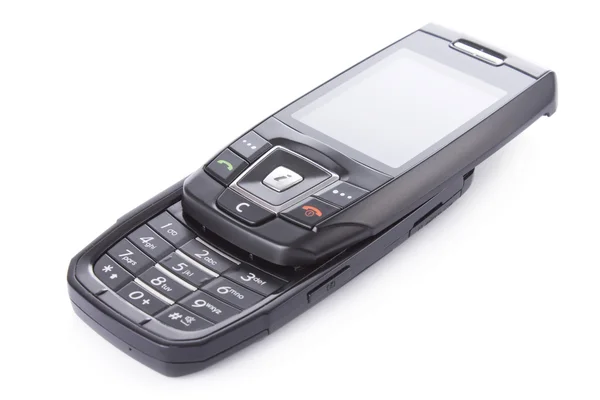 Open modern multimedia phone isolated on white background — Stock Photo, Image