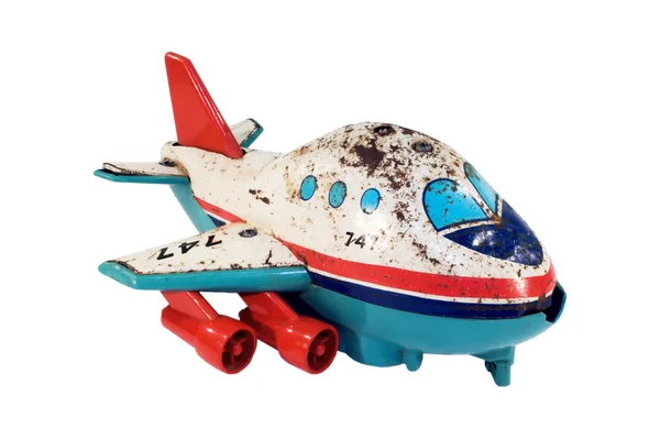 Old, rusty tin toy. Jumbo Jet. Royalty Free Stock Photos