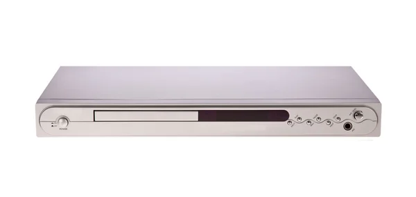 Ασημένια dvd player που απομονώνονται σε λευκό φόντο — Φωτογραφία Αρχείου