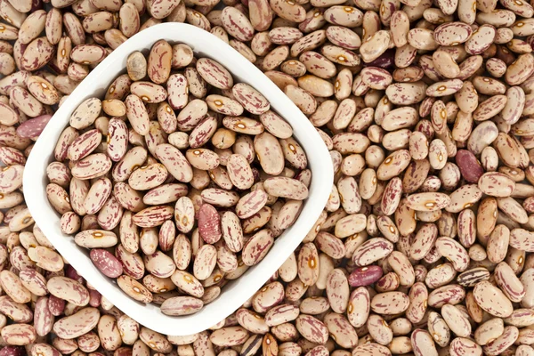 Pinto beans background with a bowl — Stock Photo, Image