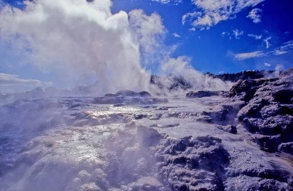 Pohutu Geyser Géiser Valle Termal Whakarewarewa Rotorua Isla Norte Nueva — Foto de Stock