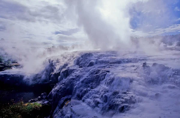 Pohutu Geyser Geyser Whakarewarewa Thermal Valley Rotorua North Island New — Stock Photo, Image