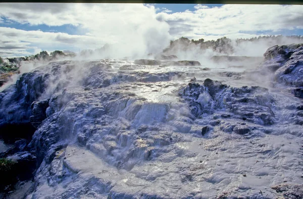 Waiotapu Active Geothermal Area Southern End Okataina Volcanic Centre Just — Stock Photo, Image