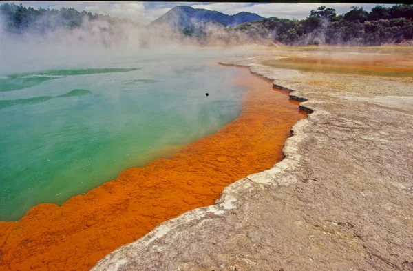 Waiotapu Egy Aktív Geotermikus Terület Okatainai Vulkanikus Központ Déli Végén — Stock Fotó