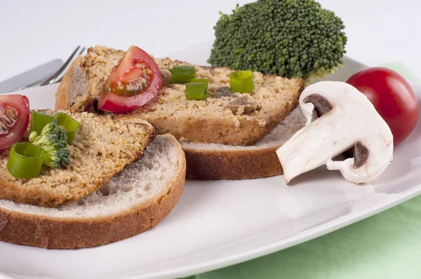 Sandwiches with homemade pate — Stock Photo, Image