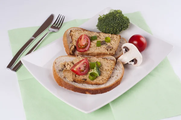 Sandwiches with homemade pate — Stock Photo, Image