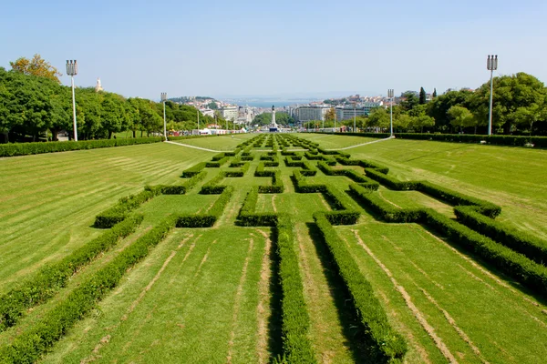 Vista do parque Eduardo VII, Lisboa — Fotografia de Stock