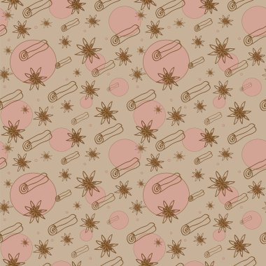 tarçın ve anason vektör seamless modeli