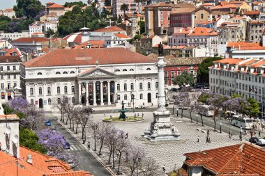 Rossio square in Lisbon clipart
