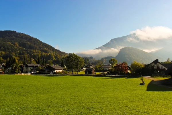 Austrian village in Alps — Stock Photo, Image