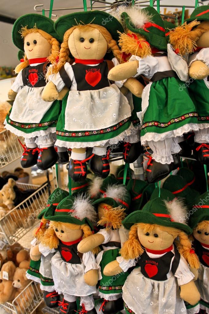 Austrian doll Souvenir dolls wearing austrian traditional costume