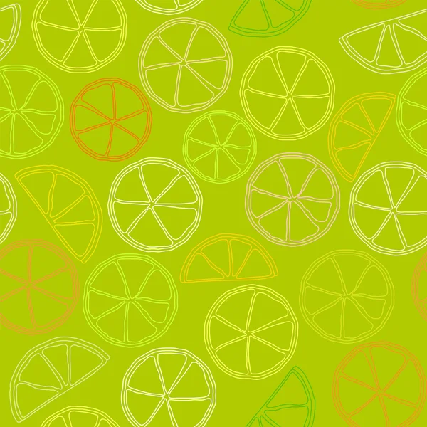 Citrus outline seamless pattern — Stock Vector