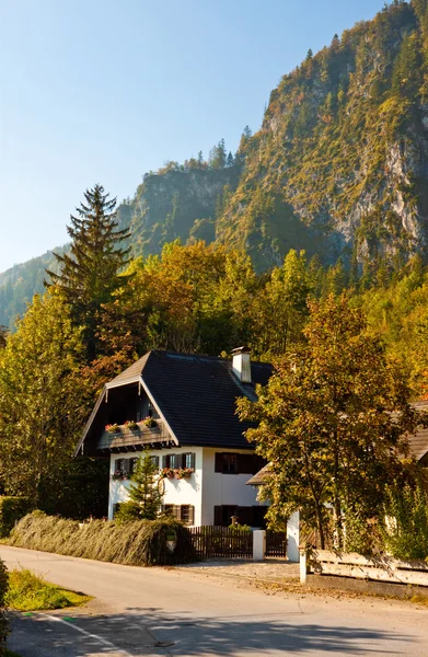 Austrian house in a village in mountains — Stock Photo, Image
