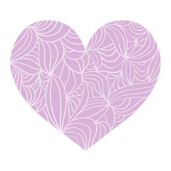 Corazón ornamental sobre fondo blanco — Vector de stock