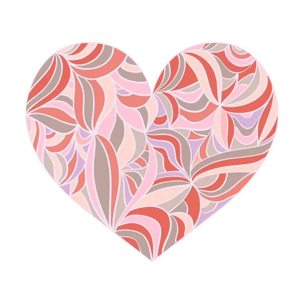 Corazón ornamental en tonos pastel — Vector de stock