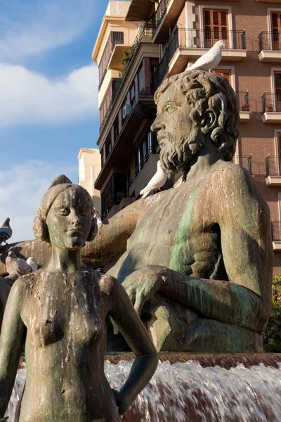 Turia-Brunnen in Valencia — Stockfoto