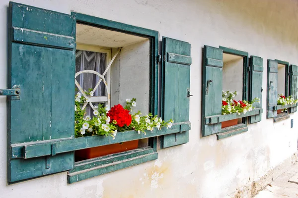 Fenêtres d'une maison de campagne — Photo