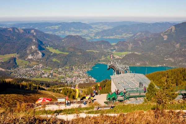 Cable car station and a view from a mountain — Stock Photo, Image