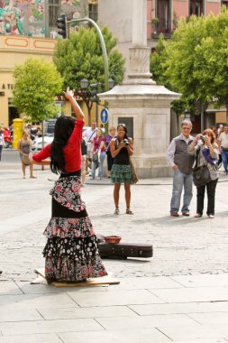 Flamenko dansçısı Madrid sreet üzerinde