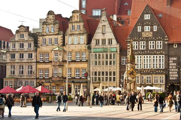 Marktplatz (Praça do Mercado) em Bremen, Alemanha — Fotografia de Stock