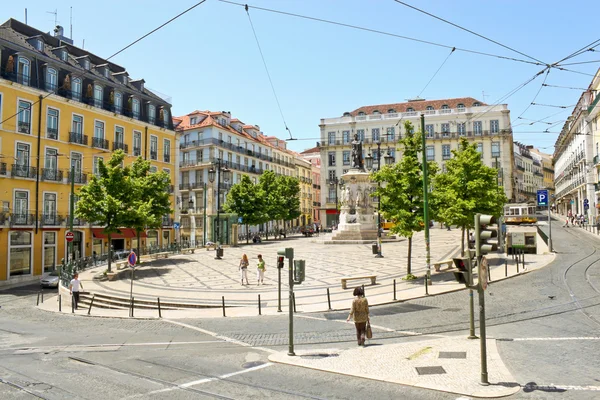 Praça luis de camoes - kare luis de camoes Lizbon, portu — Stok fotoğraf