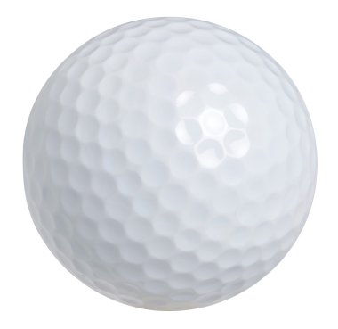 izole kırpma yolu ile beyaz bir arka plan üzerinde bir golf topu