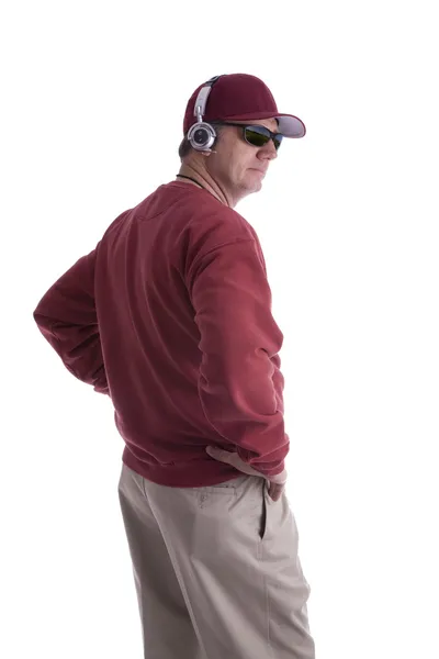 Un entrenador viendo la acción aislada en blanco — Foto de Stock