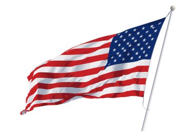 Beyaz bir arka plan üzerinde izole vektör Amerikan bayrağı