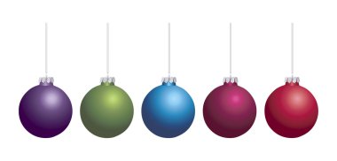 Renkli Noel baubles üst üste vektör görüntü