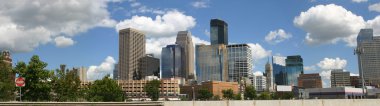Panorama of Minneapolis skyline viewed from the northwest clipart