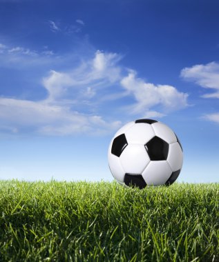profil mavi gökyüzü çim futbol topu