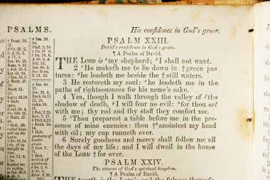 Mezmur 23 eski bir İncil'den