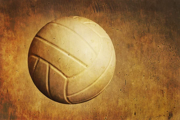 Grunge dokulu arka plan üzerinde bir voleybol — Stok fotoğraf